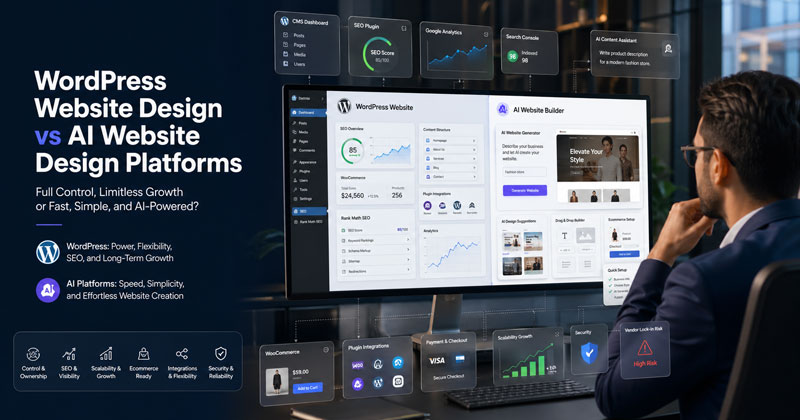wordPress website design vs ai website design platforms
